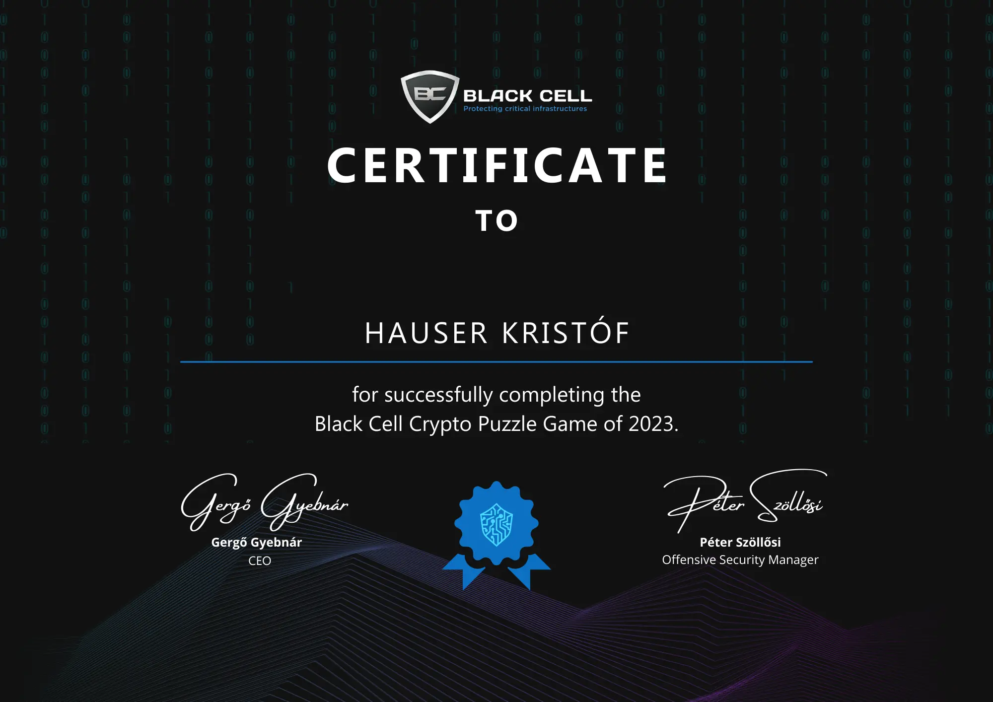 Black Cell Crypto Puzzle 2023